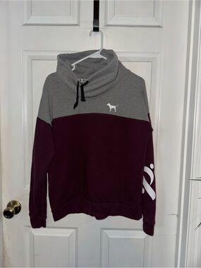 PINK Victoria's Secret Burgundy and Gray Pullover Size Small